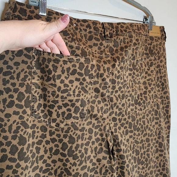 AE Curvy Super Highrise Brown Leopard Jeggings Skinny Jeans Plus Size 22 New - Picture 11 of 15
